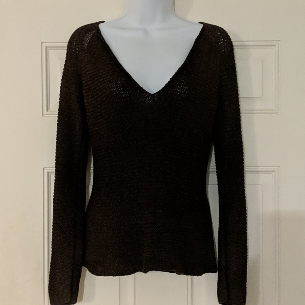 Loft V-Neck Long Sleeve Brown Sweater
